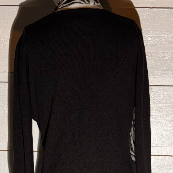 Nina Charles for Kasper ASL Black Knit Maxi Dress – Size Large - Picture 5 of 8